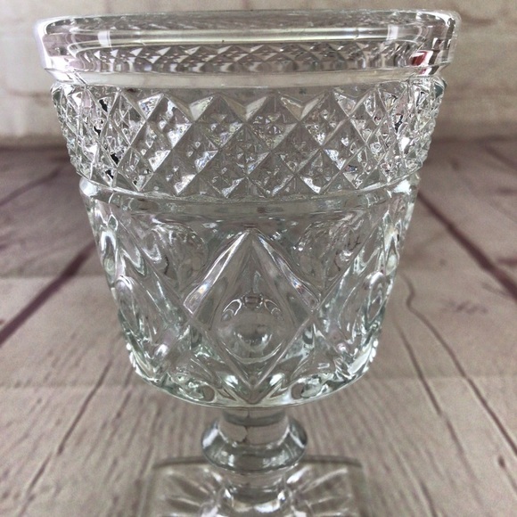 Vintage Imperial Glass Cape Cod Pattern Clear Pedestal Goblet - Picture 2 of 6